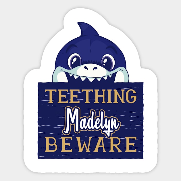 Madelyn - Funny Kids Shark - Personalized Gift Idea - Bambini Sticker by Bambini